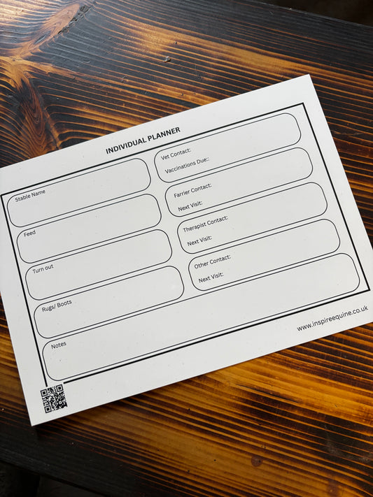 Individual Horse Information White Boards